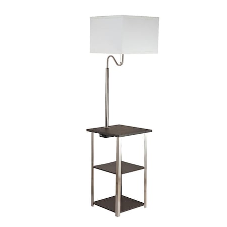 Estallar 58 in. Tray Table Floor Lamp with White Square Shade, Steel ES3102130